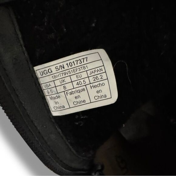 UGG Robbie Mid Calf Moto Boots Waterproof Wool Lined Size 9.5 Black - Picture 9 of 13